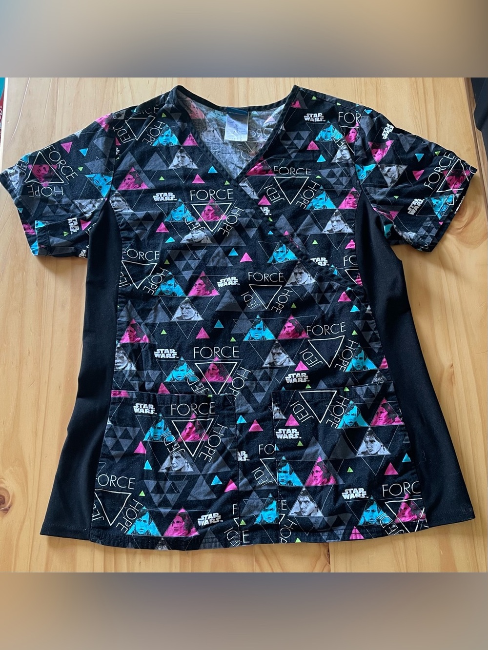 Star Wars Kids Short Sleeve Top - Black with Pink & Blue Accents